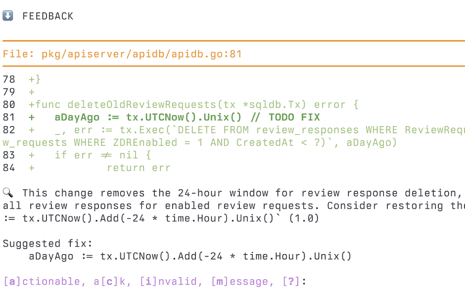 CLI and editor integration showing real-time code feedback